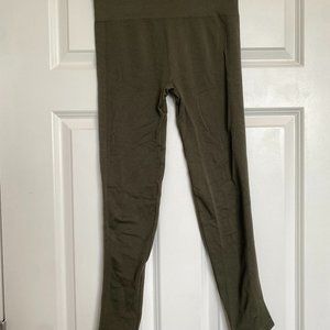 Active Basics ribbed leggings olive green